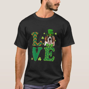 Camiseta Love Saint Bernard Dog St Patrick's Day