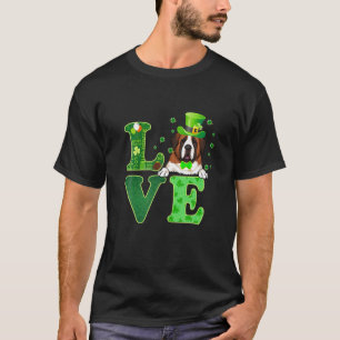 Camiseta Love Saint Bernard Dog St Patrick's Day Perros Ama