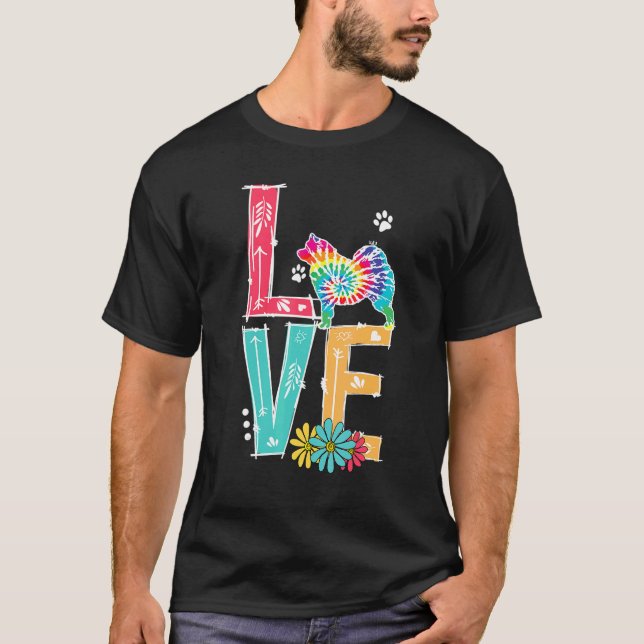 Camiseta Love Samoyed Tie Dye Rainbow Samoyed (Anverso)