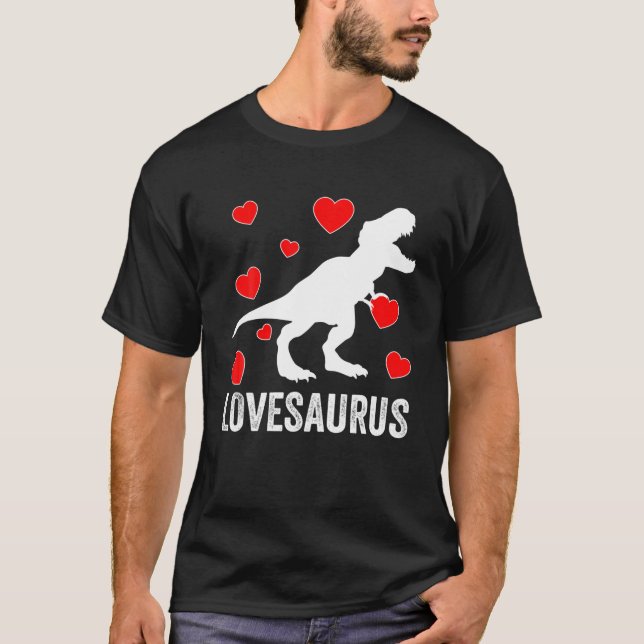 Camiseta Love Saurus T Rex Dinosaur Funny Día de San Valent (Anverso)