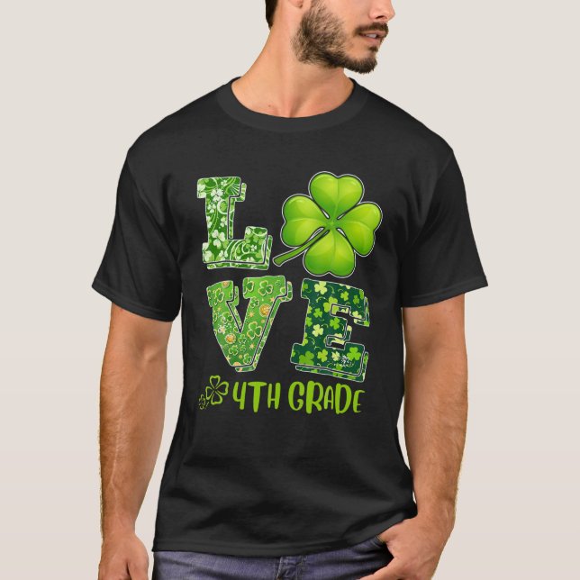 Camiseta Love Shamrock 4º grado St Patricks D (Anverso)