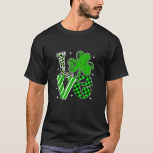 Camiseta Love Shamrock Clover Irish Leopard St Patrick Day