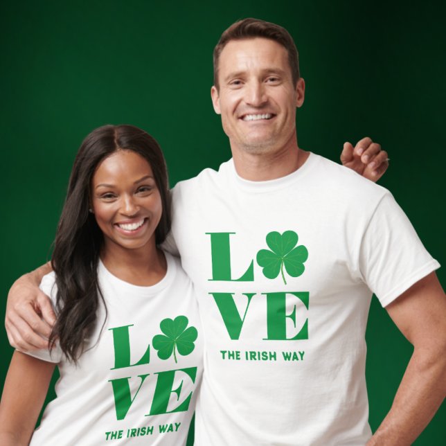 Camiseta Love Shamrock Clover Personalizado irlandés Textos (Subido por el creador)