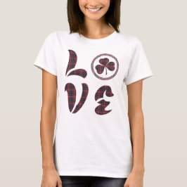 Camiseta Love Shamrock Plaid Tartan Pattern