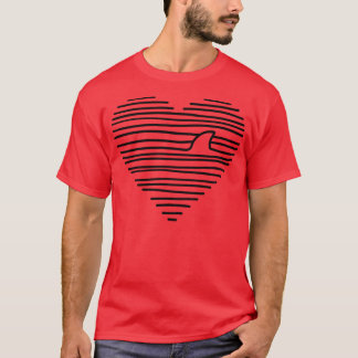 Camiseta Love Shark Minimalist Line Drawing Shark Fin Pullo