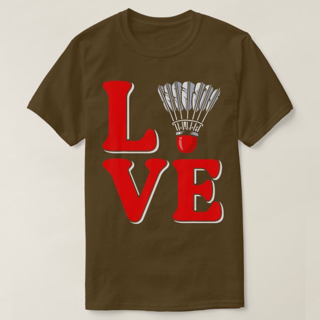 Camiseta Love shuttlecock Badminton (Diseño del anverso)