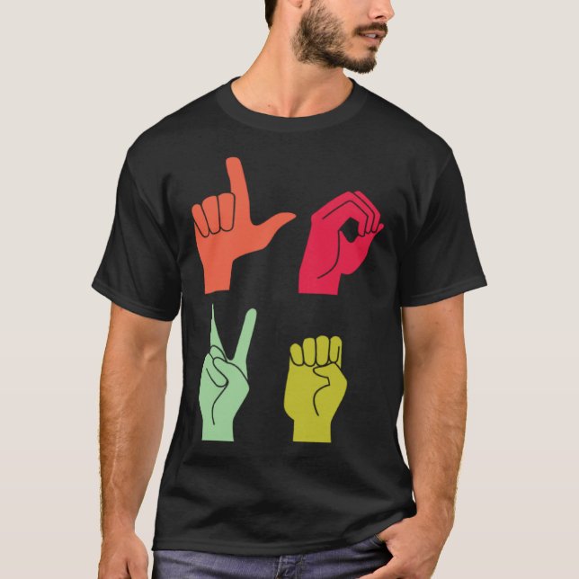 Camiseta Love Sign ASL Deaf Pride (Anverso)