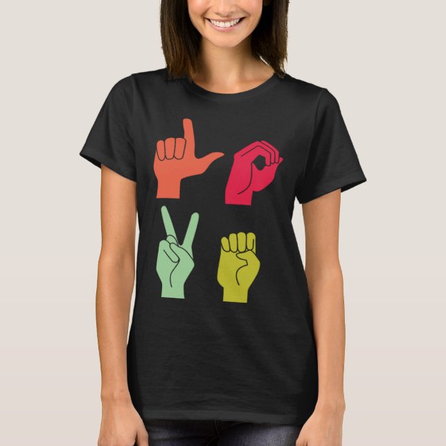 Camiseta Love Sign ASL Deaf Pride (Anverso)