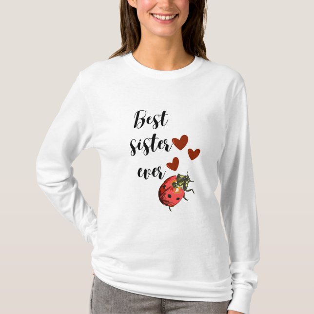 Camiseta Love Sister Ladybug – Diseño de Corazón A (Anverso)