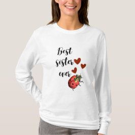 Camiseta Love Sister Ladybug T-Shirt – Cute Heart Design