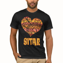 Love Sitar Naranja Mandala Heart Indian Music