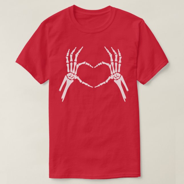 Camiseta Love Skeleton Hands Heart Funny  (Diseño del anverso)