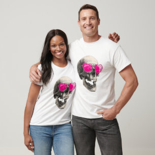 Camiseta 💗 Love Skull – Gafas de sol de corazón rosa