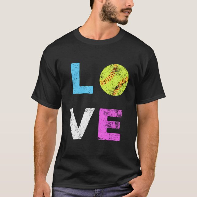 Camiseta Love Softball American Team Fan Gift (Anverso)