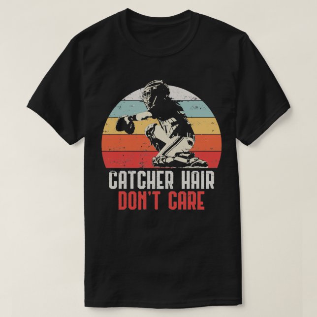 Camiseta Love Softball Catcher Hair Donx27t Care Fun Gift D (Diseño del anverso)