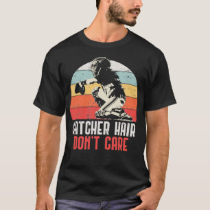 Camiseta Love Softball Catcher Hair Donx27t Care Fun Gift D