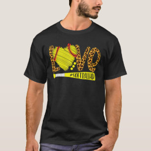 Camiseta Love Softball Mom, Leopard Print Baseball Mo