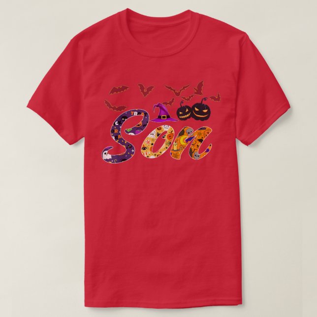 Camiseta Love Son Pumpkin Witch Halloween  (Diseño del anverso)