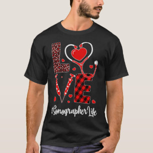 Camiseta Love Sonographer Valentine's Day Flannel Gift Nurs