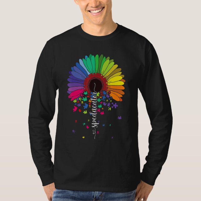 Camiseta Love Sped Teacher Autism Awareness Valentines Day  (Anverso)