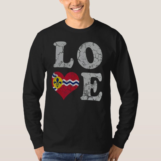 Camiseta Love St Louis Flag Home Family St Louisan Missouri (Anverso)