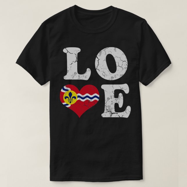 Camiseta Love St Louis Flag Home Family Vintage (Diseño del anverso)