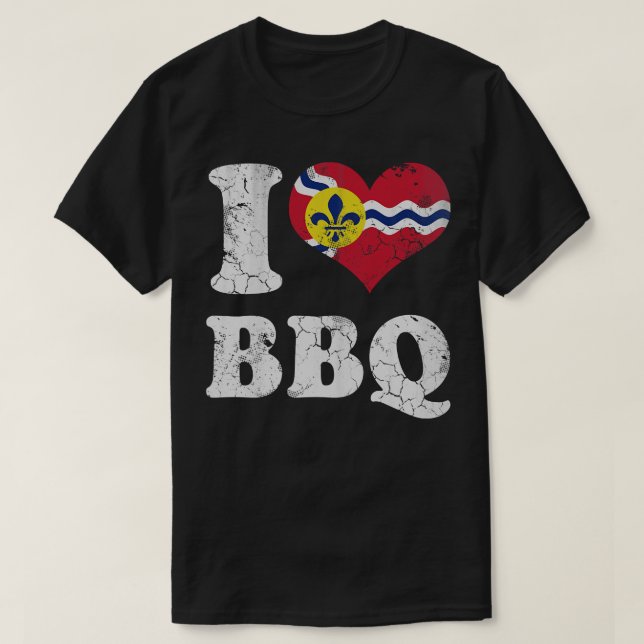 Camiseta Love St Louis Missouri BBBQ Barbacoa Grill (Diseño del anverso)