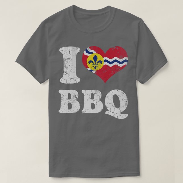 Camiseta Love St Louis Missouri BBBQ Barbacoa Grill (Diseño del anverso)