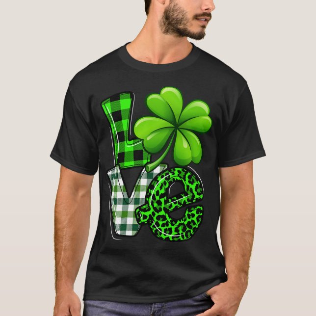 Camiseta Love St Patricks Day Mateo Familia Shamrock Gree (Anverso)