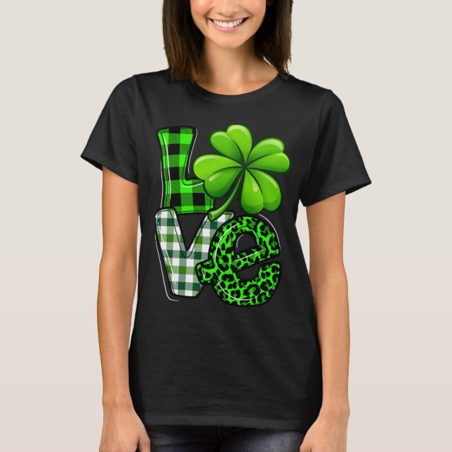 Camiseta Love St Patricks Day Mateo Familia Shamrock Gree (Anverso)