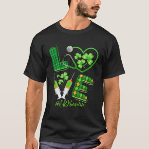 Camiseta LOVE St. Patrick's ER Nurse Life Irlandés Shamrock