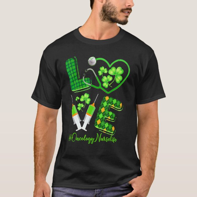 Camiseta Love St Patrick's Oncology Nurse Life Shamro irlan (Anverso)