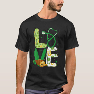Camiseta Love Stethoscope CNA Life Funny St Patrick's Day
