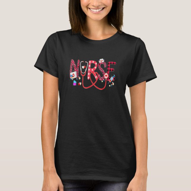 Camiseta LOVE Stethoscope Nurse Life Valentine Day 2023 Wom (Anverso)