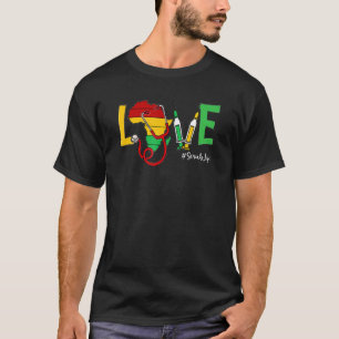 Camiseta Love Stethoscope Scrub Life Black History Month Af