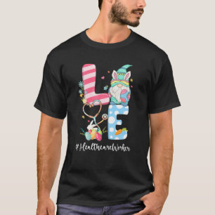 Camiseta LOVE Stethoscope Trabajador de la salud Gnome Flow
