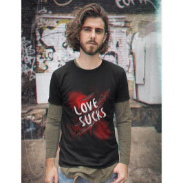 Camiseta Love Sucks, estilo gótico anti Día de San Valentín