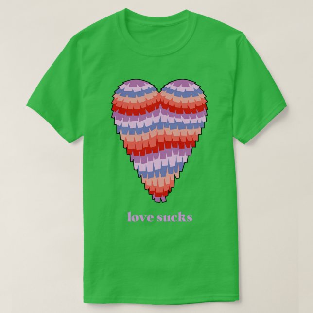 Camiseta Love Sucks Heart Pinata día de San Valentín (Diseño del anverso)