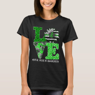 Camiseta Love Sunflower Flag Green Ribbon Mental Health Awa