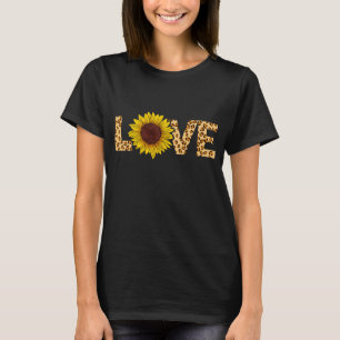 Camiseta Love Sunflower Leopard Cheetah Lover