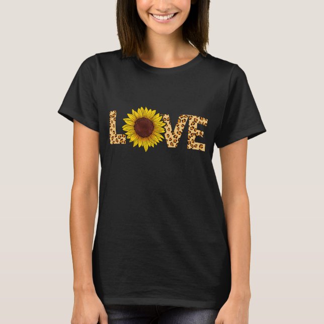 Camiseta Love Sunflower Leopard Cheetah Lover (Anverso)