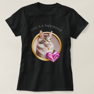 Camiseta Love Superpower Cat 01