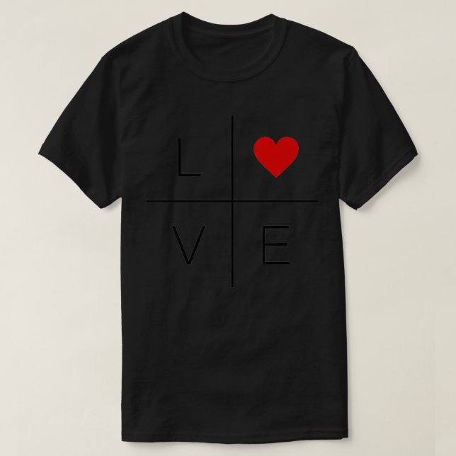 Camiseta Love T Women Hombres Red Heart El día de San Valen (Diseño del anverso)