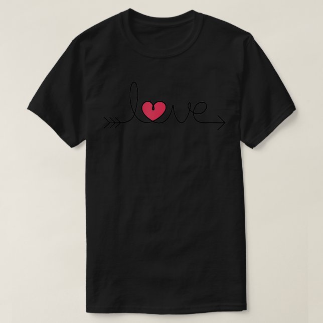 Camiseta Love T Women Men Heart Arrow Graphic San Valentín (Diseño del anverso)