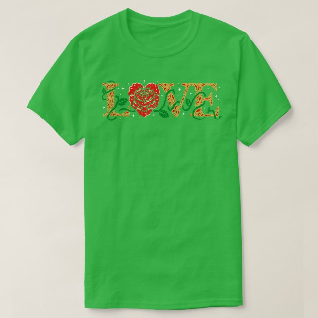 Camiseta Love Tattoo Art Lettering with Rosa (Diseño del anverso)
