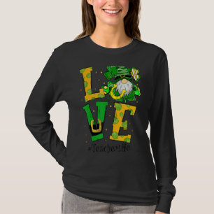 Camiseta Love Teacher Life Gnome Shamrock St Patricks Day T