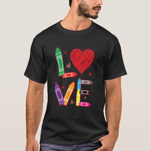 Camiseta Love Teacher School Happy Valentine's Day (Anverso)