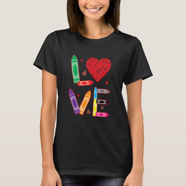 Camiseta Love Teacher School Happy Valentine's Day (Anverso)