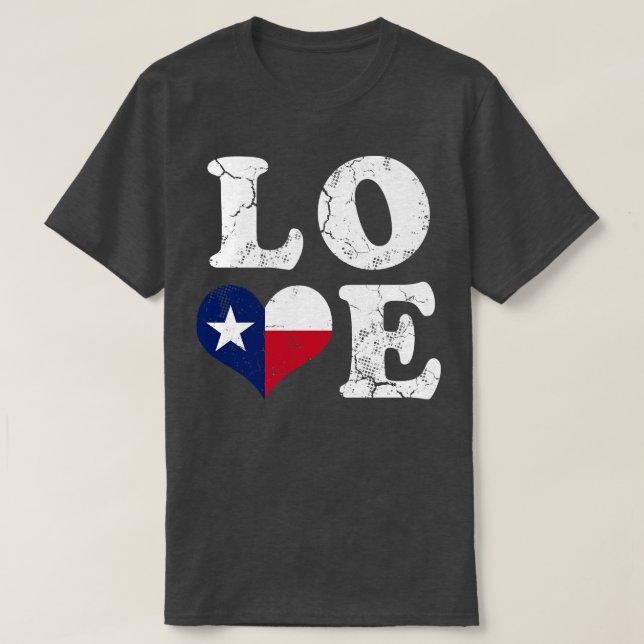 Camiseta Love Texas Flag Hearan Texan (Diseño del anverso)