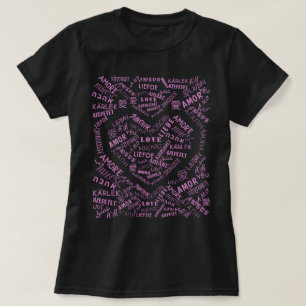 Camiseta Love Text T-Shirt Multi-Language International